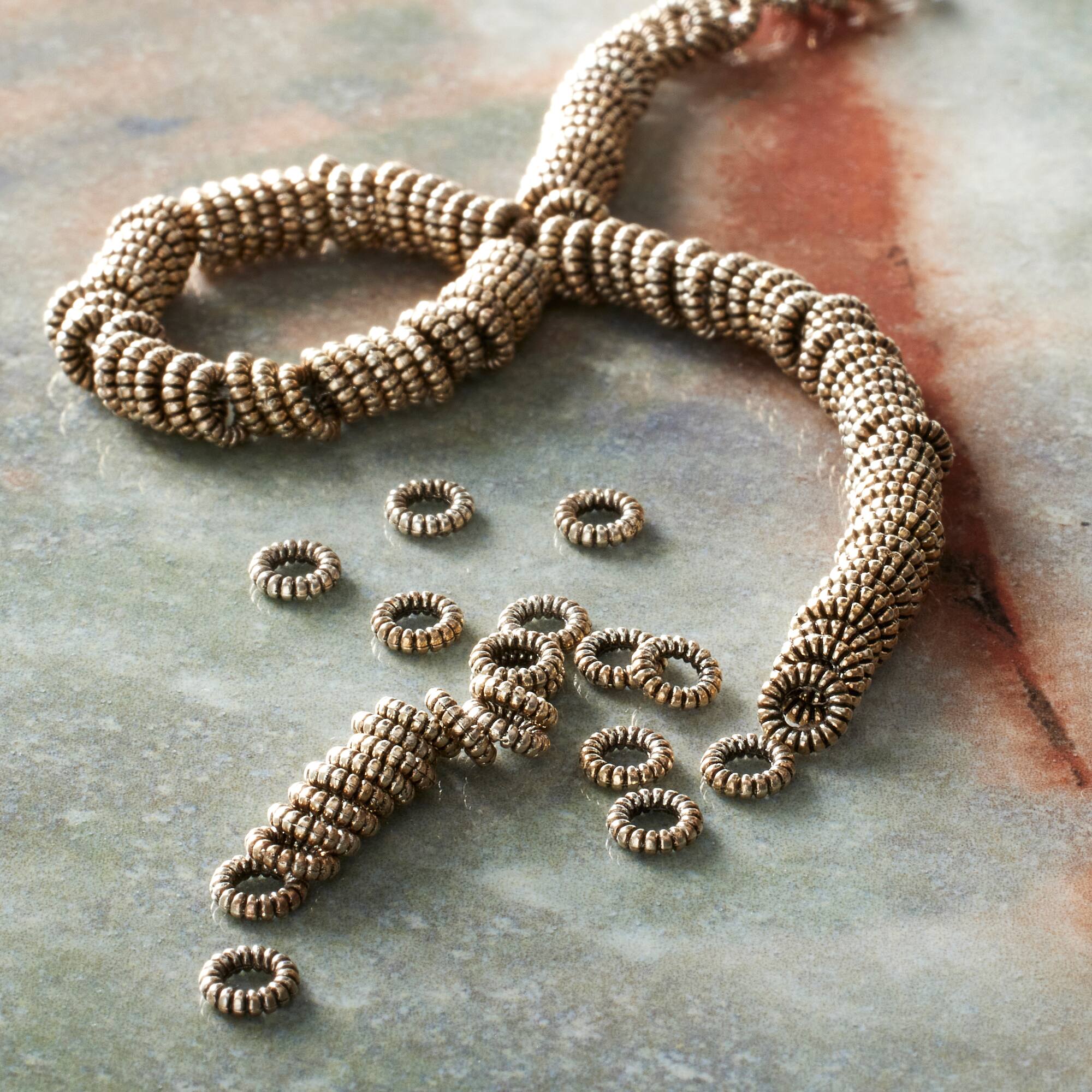 Silver Metal Thin Rondelle Beads, 4mm by Bead Landing™
